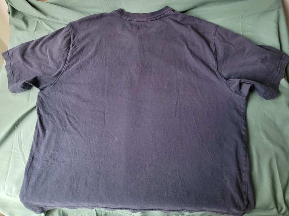 Carhartt Loose Fit Henley Pocket T-Shirt Men’s 2XL Blue Short Sleeve Workwear - Picture 4 of 14